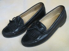 Allen Edmonds Abby Size 7AA Women's Black Leather Kiltie Bowtie Loafer USA