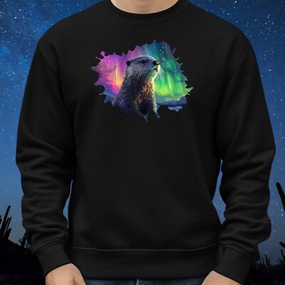 Otter mit Nordlicht Sweatshirt Kuschelig und Perfekt für jeden Anlass S bis 4XL
