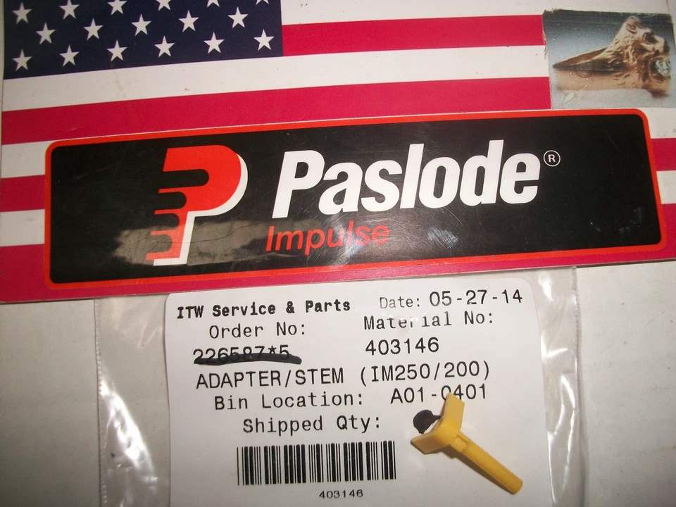 Paslode Part # 403146 - (Stapler & IM250II) Stem Adapter (Yellow)