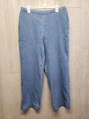 Alfred Dunner Jeans Womens 16 Pull On Elastic Waist 34x29 Denim