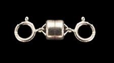 5.5mm 14k MAGNETIC CLASP Converter Solid White Gold Extender Double Spring Ring