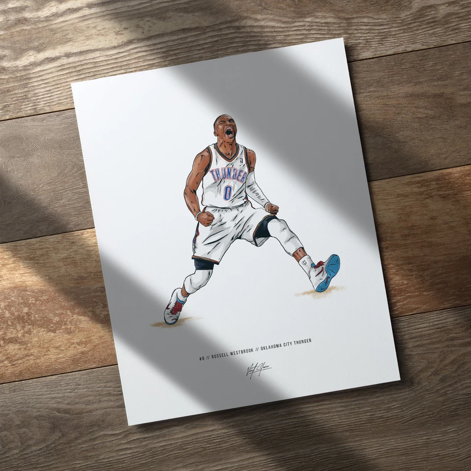 Russell Westbrook Poster Oklahoma City Thunder Basketball 8x10 Print - Image 3 of 4