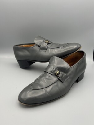 YSL YVES SAINT LAURENT Mens 9.5M Vintage Grey Penny Loafer