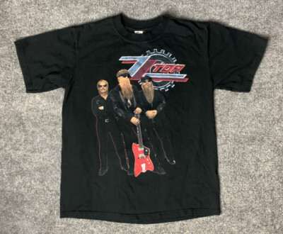 ZZ TOP 2008 Tour T-Shirt Mens Sz Medium Black Band Tee Dusty Hill Billy Gibbons