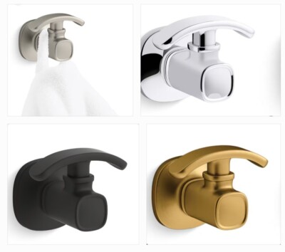 EALING ROBE HOOK ,BRUSHED NICKEL, MATTE BLACK,MODERNE BRASS,POLISHED CHROME