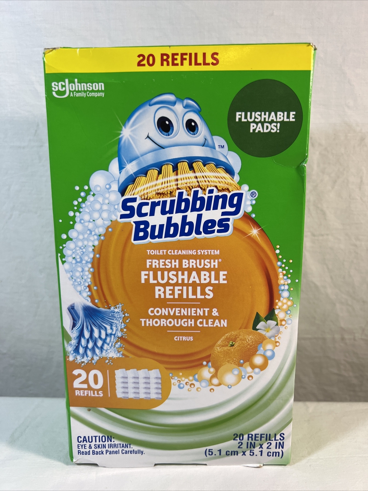 (NEW) Scrubbing Bubbles Toilet Cleaning System Fresh Brush 20 Flushable Refills