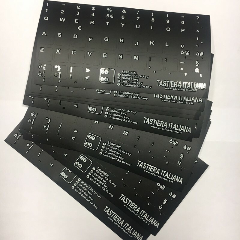 Layout Italiano Kit stick adesivi tastiera layout italiano IT Dell Ibm Lenovo Hp Compaq ...