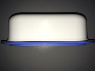 Tupperware Butter Dish 2320A-2 Califlower Blue with White Lid 2321A-2