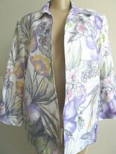 Floral Blazer Alfred Dunner Multicolor Long Sleeve Size 14 Open Closure NEW