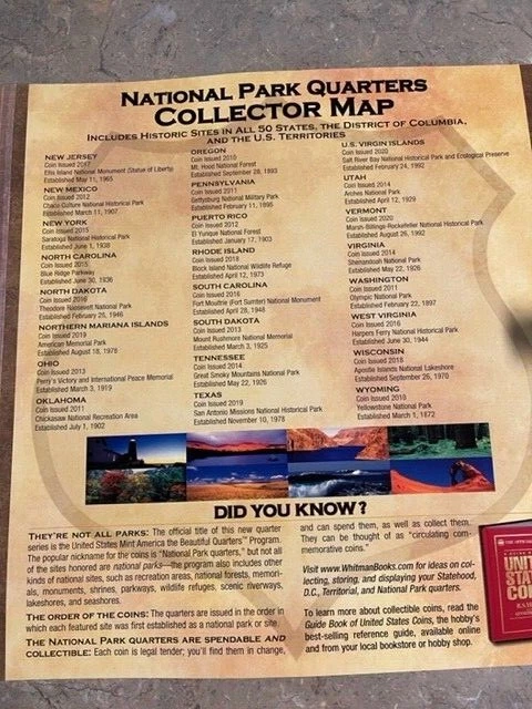 2010-2021 National Park Quarters Collectors Map - FULL!!!!! ABC - Image 4 of 4