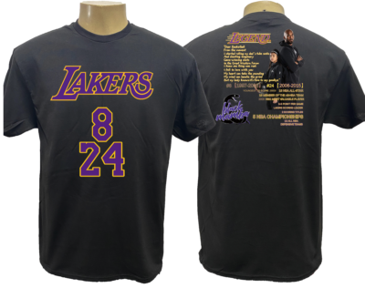 KOBE BRYANT LAKERS 8 24 IRON ON HEAT TRANSFER USE FOR T-SHIRT