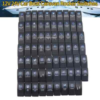 Car Boot Carling Dual LED Backlight Rocker Switch SPST ON-OFF 12/24V ...