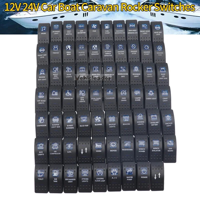 12V 24V LED ARB/CARLING STYLE WATERPROOF ROCKER SWITCH - Boat/Caravan/4x4