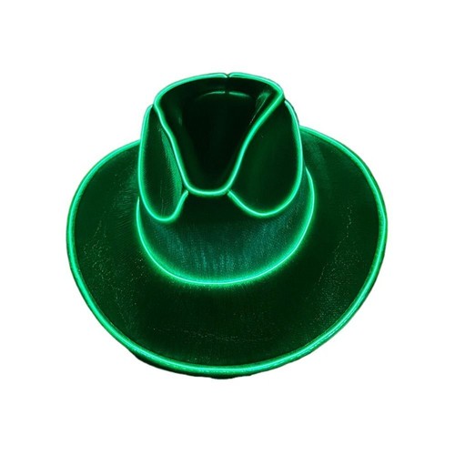 1pc Cosplay Wireless LED Cowboy Hat Neon Space Luminous Wide Brim Cowgirl Cap AU - Picture 10 of 17