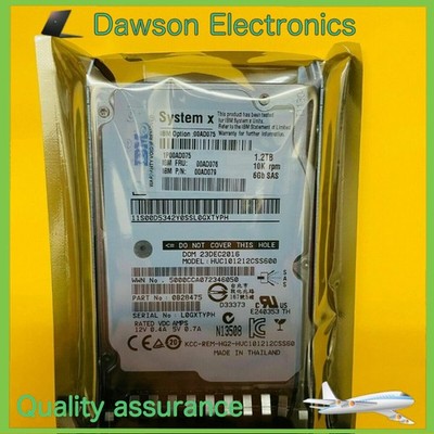 00AD076 IBM / LENOVO 1.2TB 10K 6Gbps SAS 2.5'' Hard Disk Drive 00AD075 00AD079