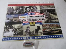 NHRA 14 60th Anniversary National Hot Rod Association LE Event Handout & Pin