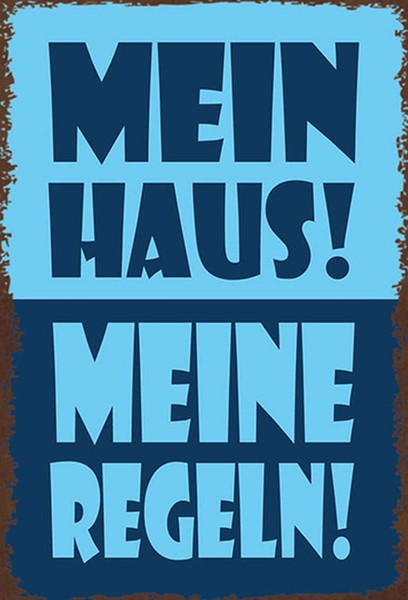 Holzschild 30X20 Cm Mein Haus Meine Regeln Dekoration Deko Geschenk Holz Schild-image