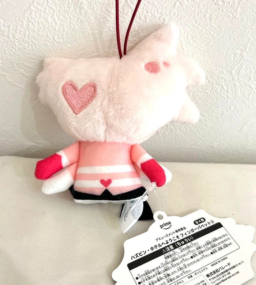 Hazbin Hotel Angel Dust Finger Puppet Plush Mascot 10cm ROUND1