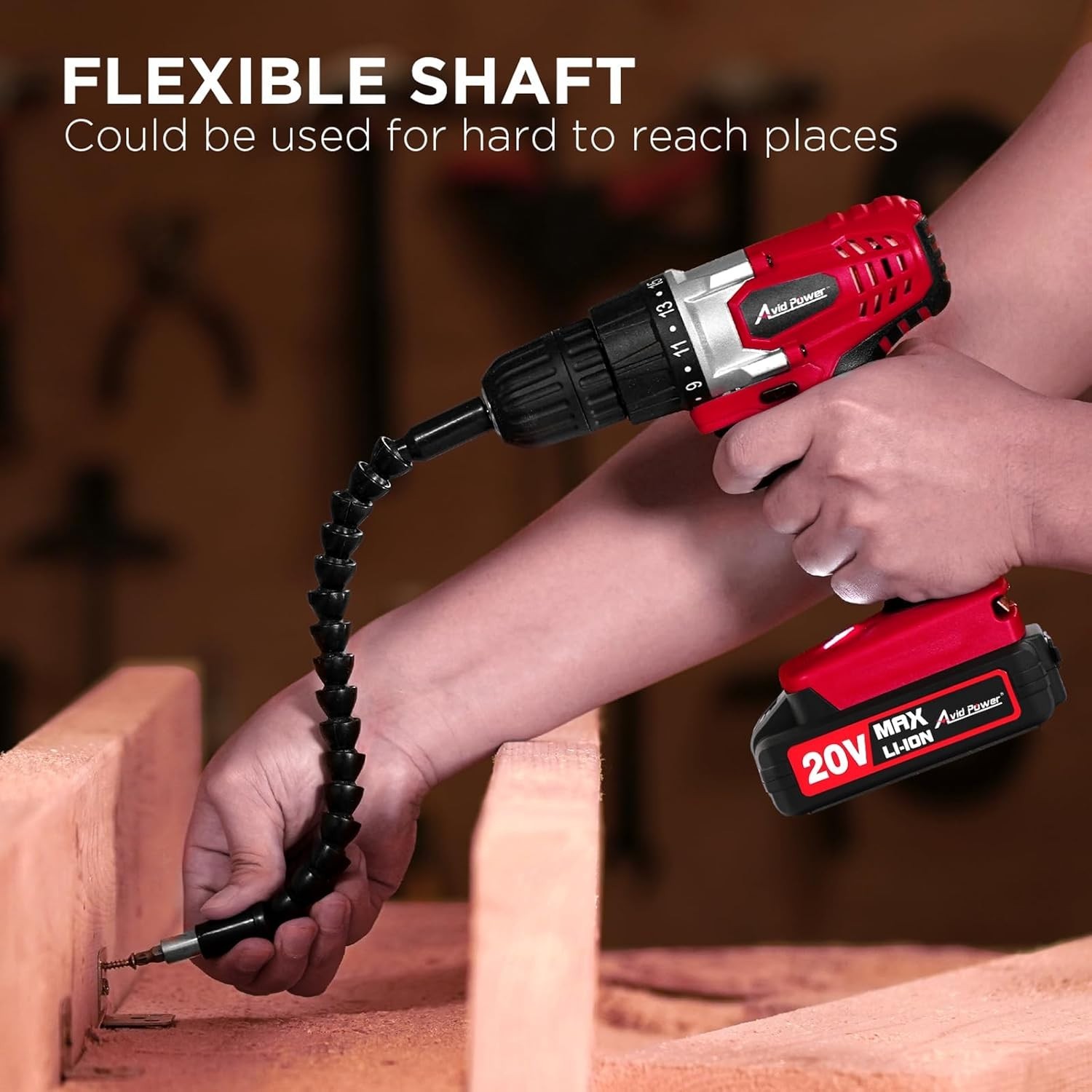 Variable Speed 20V MAX Cordless Drill with 15+1 Clutch & Battery, Ready-to-Use