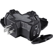 3 Outlet Indoor Outdoor Wall Adapter, Listed 3-Prong Grounded Outlet Splitte...