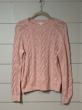 J Crew Crewcuts Cable Knit Crewneck Sweater - Pink Size XL