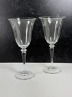 Pair Steuben 6401 Water Goblets Clear American Art Glass 8 1/8" Signed