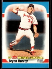 1989 Fleer Heroes of Baseball #21 Bryan Harvey Baseball Card 0501C