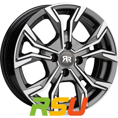 Racer Carver noir brillant face polished 7.5x17'' ET35 LK4 108 ML 65.1 Alufelg...
