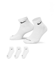 Nike everyday PLUS ankle SOCKS 3 Pair Pack Mens XL 12-15 WHITE