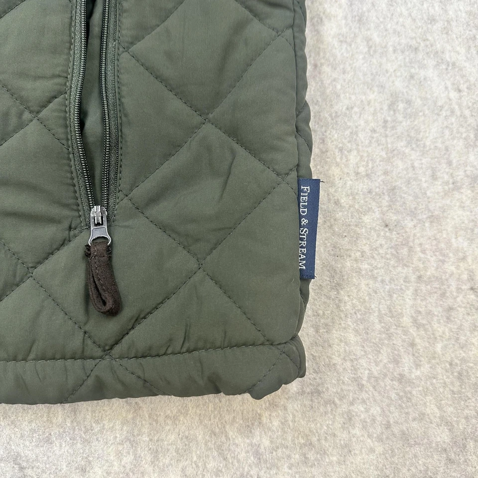 Field & Stream Vest Mens XL Green Quilted Full Zip Outdoors Puffer Lined Jacket - Image 3 of 4