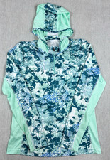 Huk Icon X Women's M Hooded Fishing Shirt 1/4 Zip Performance Hoodie Teal Kona