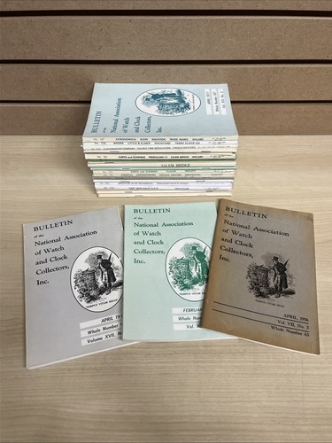 25 Lot Bulletin of the National Association Watch & Clock Collectors 1956-1985