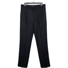 Haggar 32x30 Premium Comfort Dress Pants Black Classic Fit Expandable Waist
