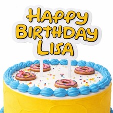 Simpsons Cake Topper Personalised Happy Birthday Name Cake Decoration