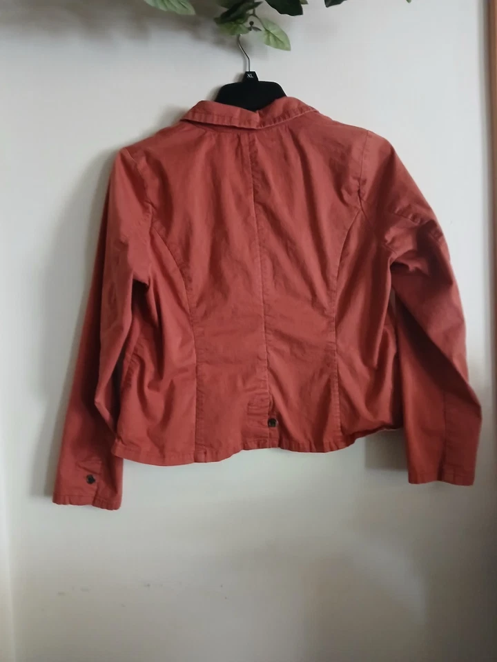 Jaqueta Sonoma Youth Girls tamanho XL curta laranja queimado botão frontal manga longa - Imagem 3 de 4