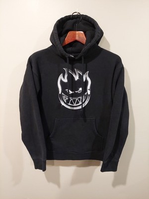 Spitfire Chrome Bighead Black Hoodie Sz Small Skate Surf Punk Hooded Street Wear