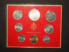 Vatican 1972 (MCMLXX11) 8 COIN MINT UNCIRCULATED SET- FREE SHIP! #72