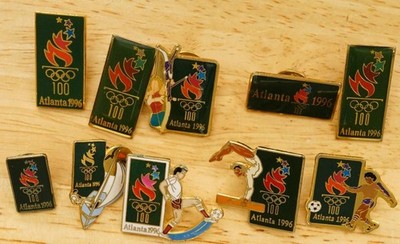 Vintage 1996 Atlanta US Olympic Games Souvenir Event Pins Gymnastics Archery