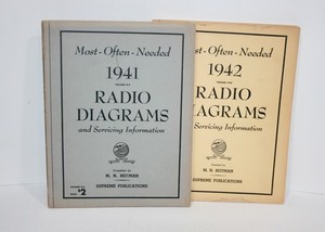 1941 & 1942 Supreme Publications Most Often Needed Radio Diagrams Publications