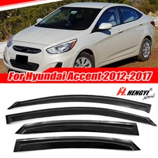 For Hyundai Accent 12-2017 Rain Guard Window Visor Vent Deflector Premium Style