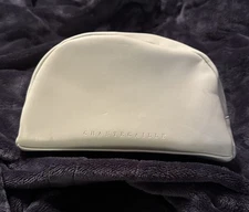 Chantecaille Makeup Cosmetic Bag Faux Leather Seafoam Blue  Medium Size New