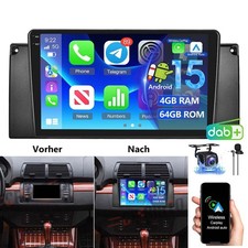 DAB 4G+64G F�r BMW E39 1999-2005 Autoradio Android 15 Apple Carplay Navi +Kamera