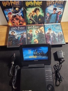 Philips PET741M/37 Portable DVD Player Black with Harry Potter DVDs Car Adapter