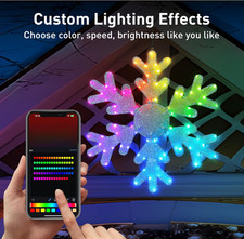 31-Inch RGB Smart Hanging Snowflake Lights Outdoor, APP Remote DIY, Timer