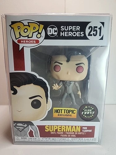 Funko Pop! DC Super Heroes #251 Superman From Flashpoint Chase GITD Hot Topic
