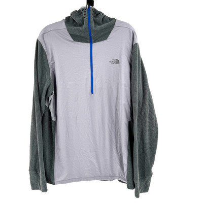 The North Face NINJA Hoodie Men's XL Gray Color Block Polartec Pullover Active