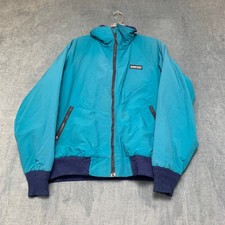 VTG Lands End The Squall Jacket Women M Turquoise Full Zip Fleece Lined USA Made