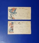 Pair Of Used 1863 Civil War Union Patriotic Covers No Stamp