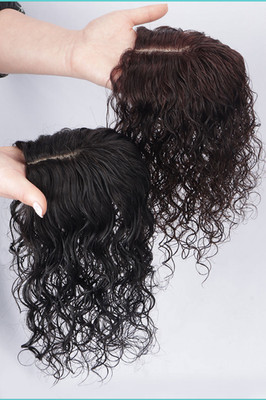 100% Human Hair Toupee Curly Hair Topper Top Clip in Hair Pieces for Women 30cm