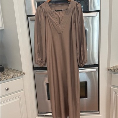 taupe dress long sleeve The Long Sleeve Midi Dress In Taupe s